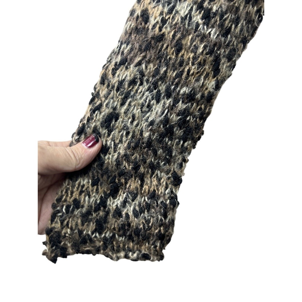 Cato Brown Black Space Dye Chunky Knit Open Front Cardigan Size M Longline - Picture 2 of 13